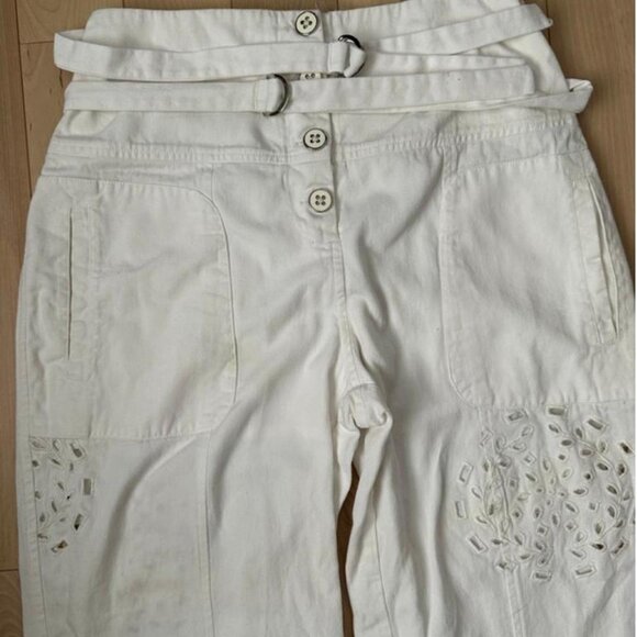 Tularosa Valentina embroidered pants in white. - Picture 2 of 8